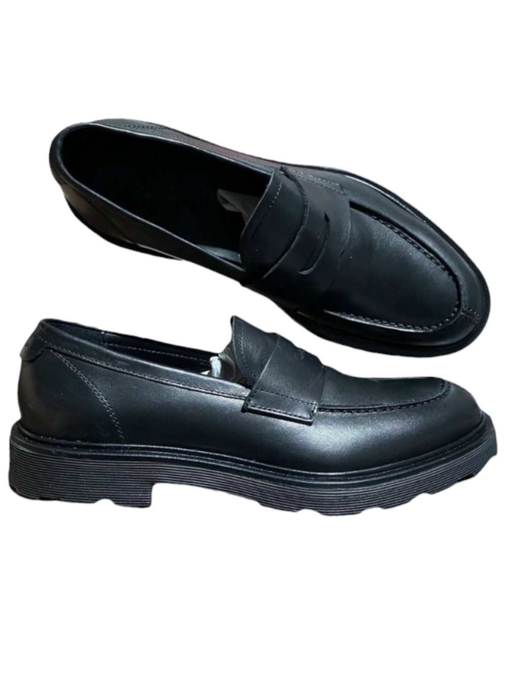 Good Man Brand Men’s 7.5 Black Leather Lexington Penny Loafers By Russell Wilson